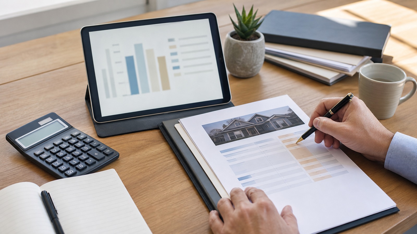 Photorealistic insurance planning scene for Coverage Calculators Costs Claims: Step-by-Step Guide to Getting Paid