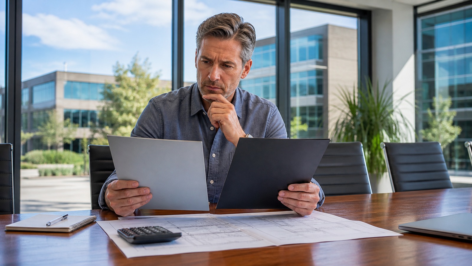 Photorealistic insurance planning scene for The Pros and Cons of Property Deductibles