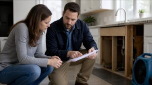 Photorealistic insurance planning scene for How Replacement Cost Coverage Protects You From Unexpected Losses