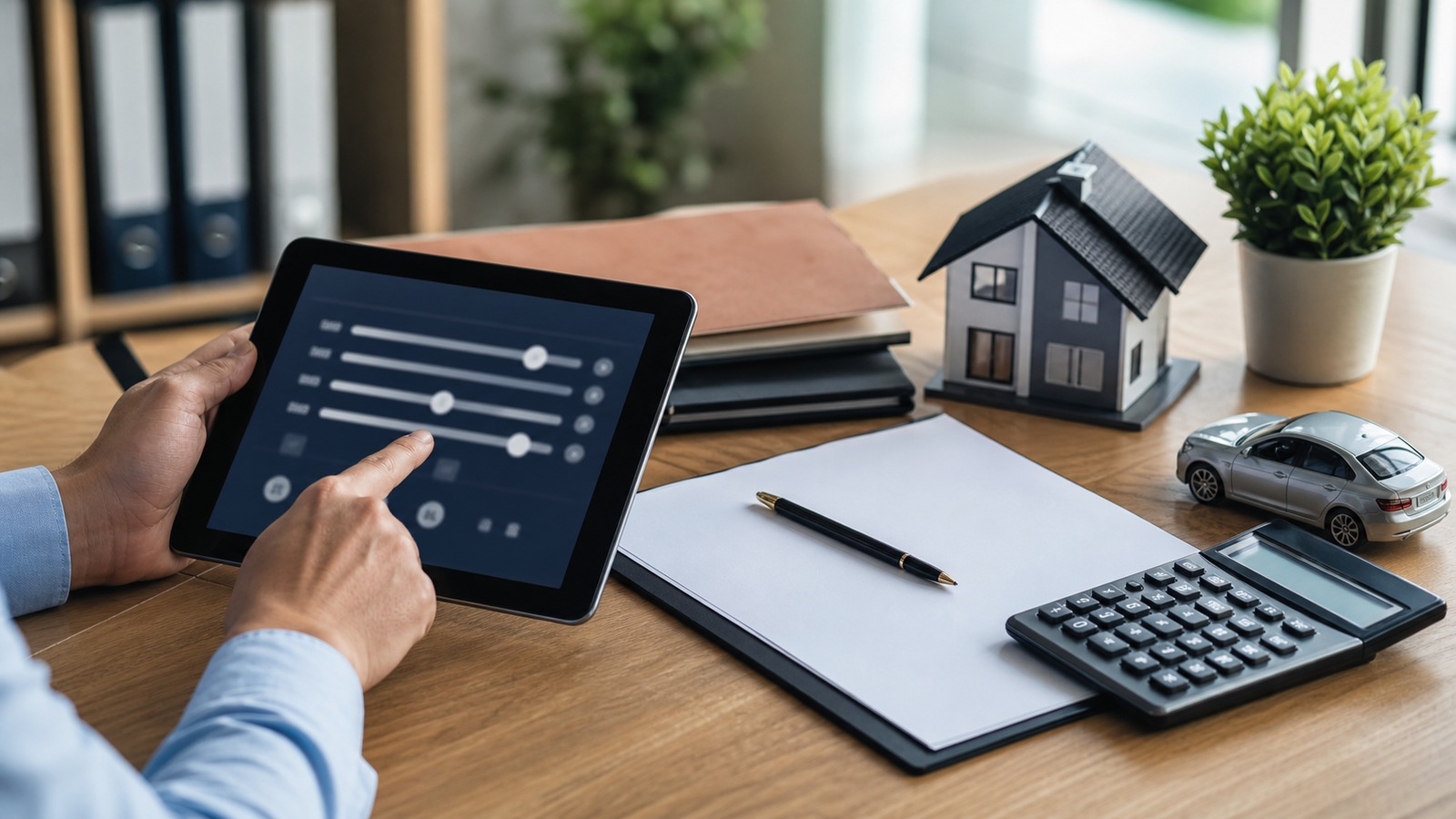 Photorealistic insurance planning scene for How Coverage Calculators Limits Protects You From Unexpected Losses