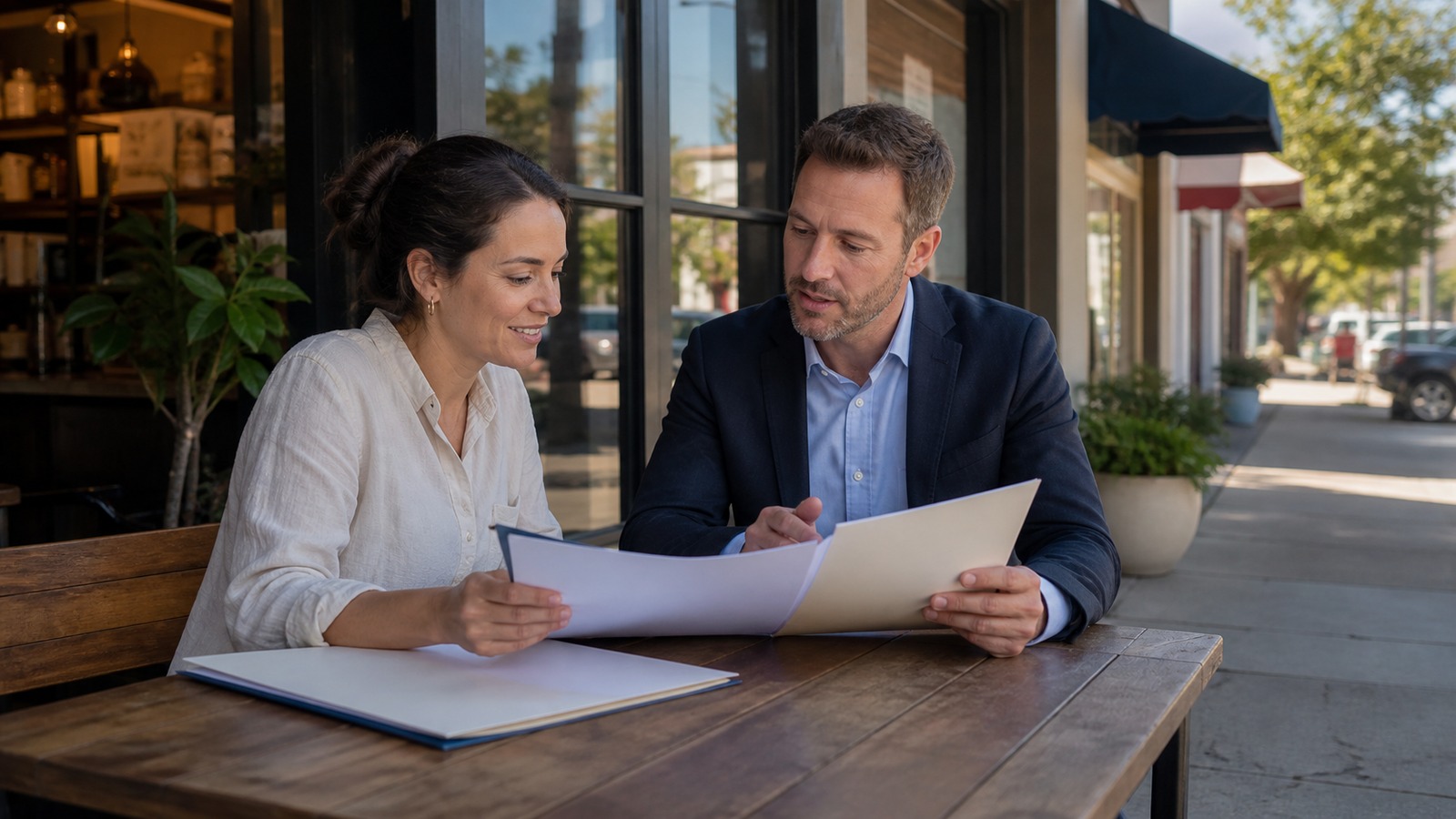 Photorealistic insurance planning scene for Beginner’s Guide to Commercial Property Quotes Coverage Options