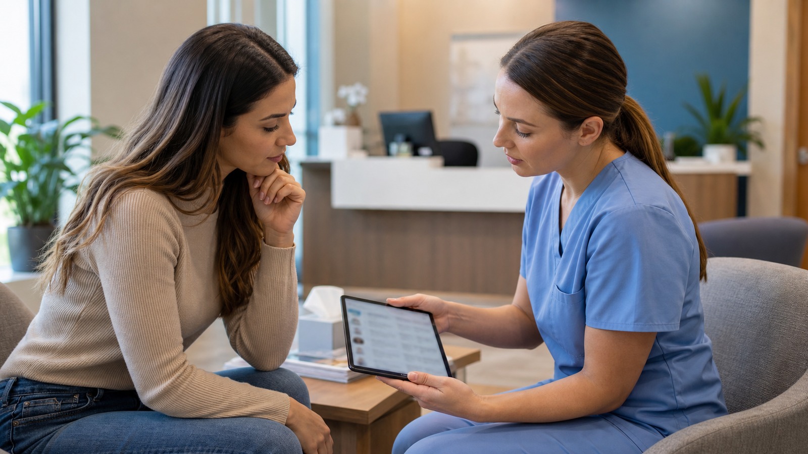 Photorealistic insurance planning scene for Beginner’s Guide to Health Plans Medical Networks Exclusions Coverage Options