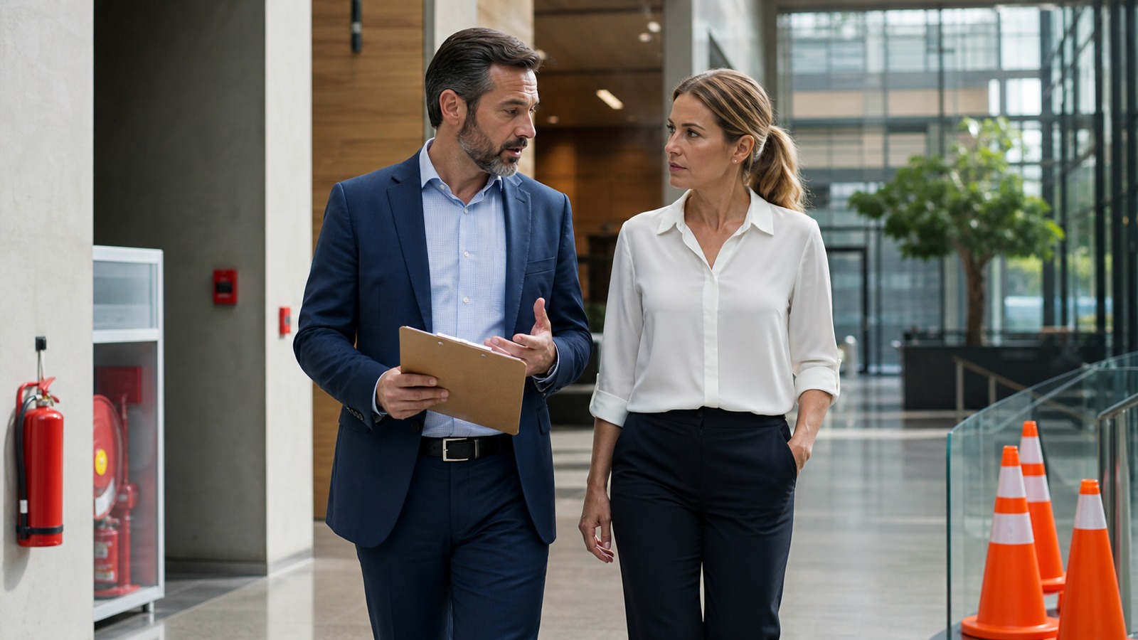 Photorealistic insurance planning scene for Property Risk Management Terms and Jargon Explained