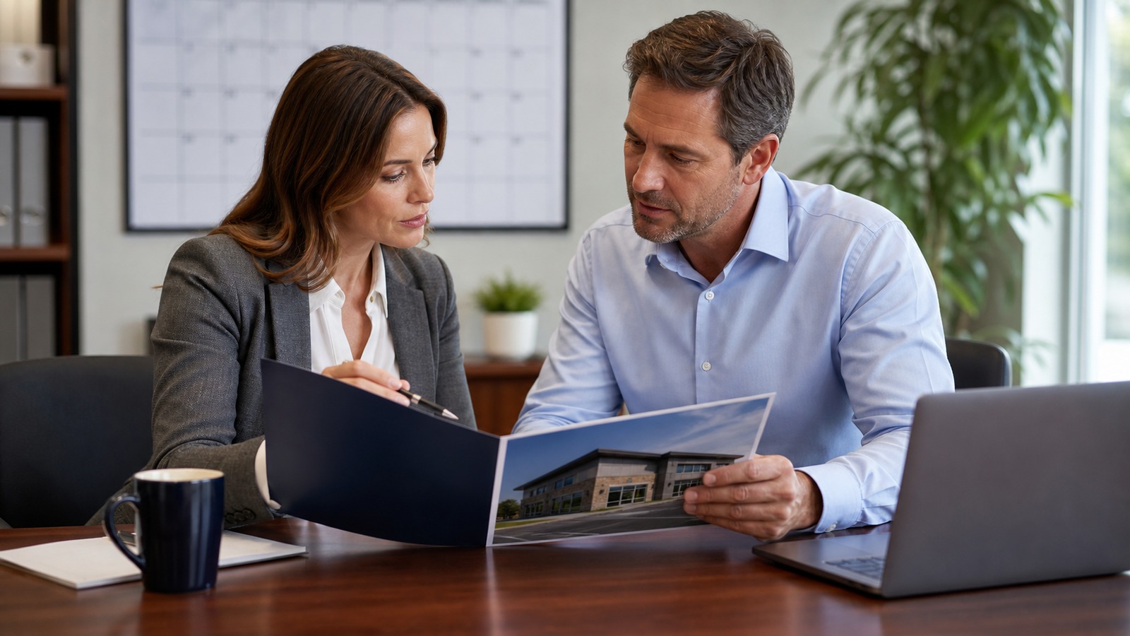 Photorealistic insurance planning scene for Business Property Coverage Renewal Guide: What to Check Every Year