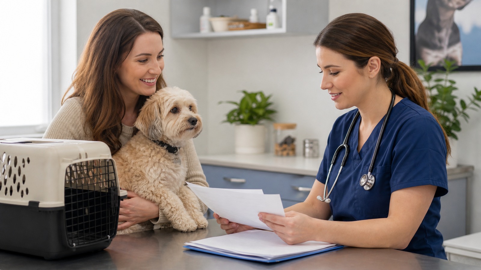 Photorealistic insurance planning scene for Pet Insurance 101: Is It Worth the Cost?